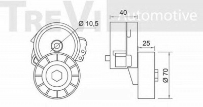 TREVI AUTOMOTIVE ta1663 -  Натяжная планка, поликлиновой ремень